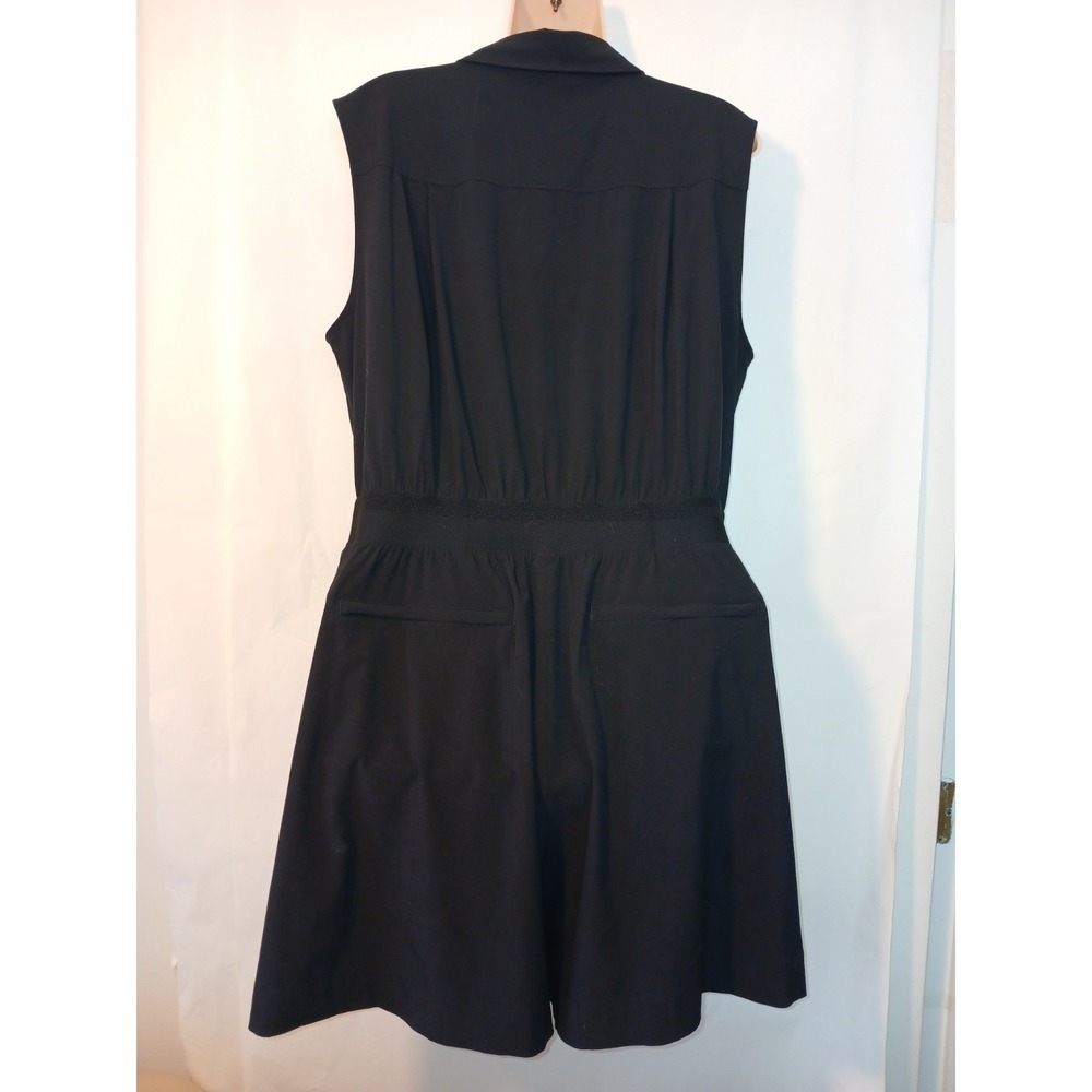 Athleta Womens Black Sleeveless Romper Zip Pockets NEW Size 16 D133 - Picture 2 of 9